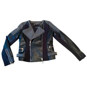 L’Atelier Black Vegan Leather Quilted Moto Jacket, Size Small, Biker Grunge Sexy
